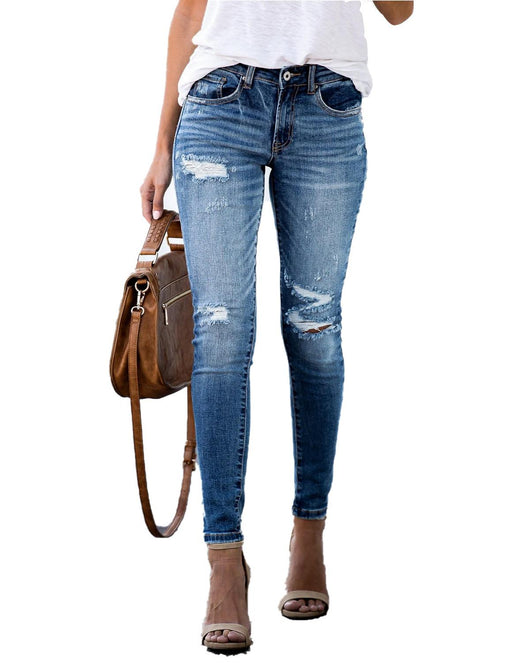 Pantalones Denim Slim Fit con Roturas en Rodillas - Image 5