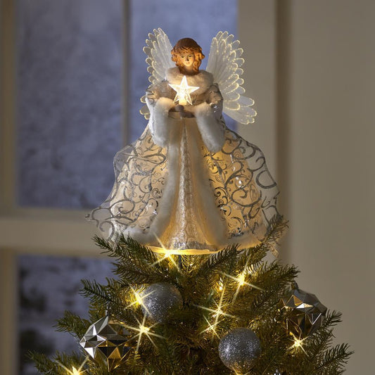 Ángel Dorado Luminoso para Punta de Árbol de Navidad con LED - Image 2