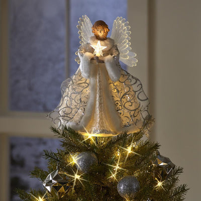 Ángel Dorado Luminoso para Punta de Árbol de Navidad con LED - Image 2