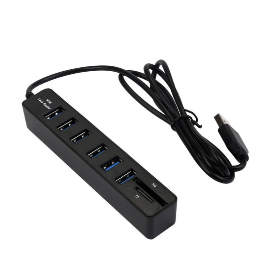 Hub Concentrador USB 2 en 1 con Lector de Tarjetas SD/TF y 6 Puertos USB - Image 7