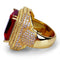 Anillo de Rubí con Circonitas Enchapado en Oro