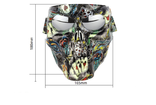 Máscara Cráneo para Motociclista con Gafas Integradas - Image 29