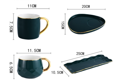 Juego de Taza y Platillo de Cerámica para Desayuno Creativo - Image 6