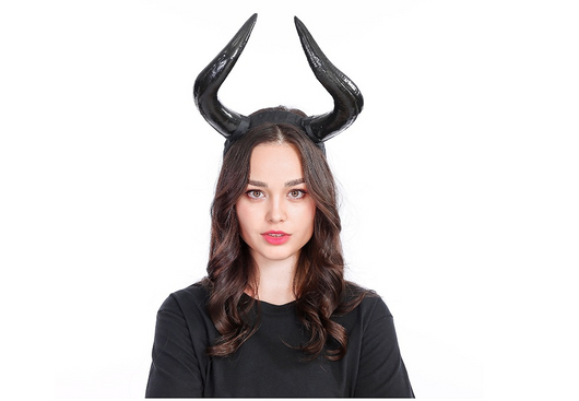 Diadema con Cuernos Negros Simulados para Fiestas de Halloween y Disfraces