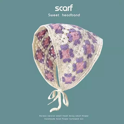 Pañuelo Triangular Tejido a Mano - Bandana Dulce para Mujer - Image 18