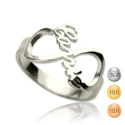 Anillo de Plata Esterlina Infinito Personalizado con Nombre