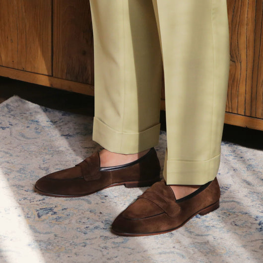 Zapatos Hombre Estilo Británico Ante con Punta Cuadrada