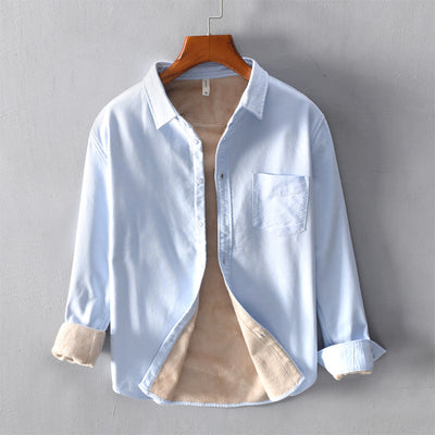 Chaqueta Camisa Térmica Casual para Hombre con Forro de Terciopelo - Image 13