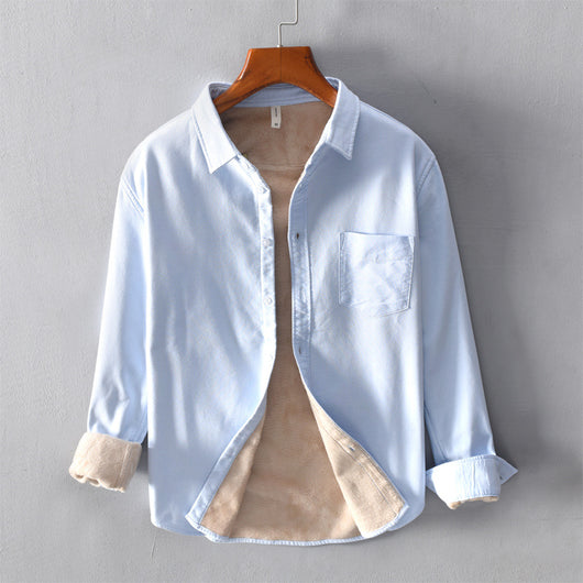 Chaqueta Camisa Térmica Casual para Hombre con Forro de Terciopelo - Image 13