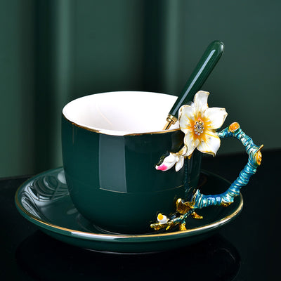 Juego de Taza y Platillo de Cerámica Esmaltada Creativa - Image 14