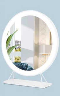 Espejo de Maquillaje LED Dorado Grande con Luz Integrada