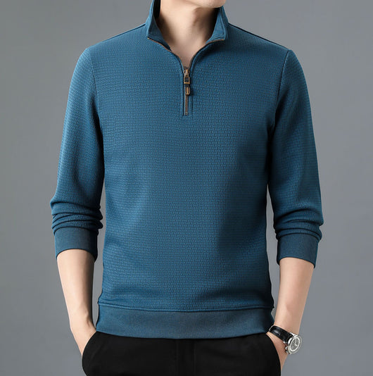 Playera de Cuello Alto con Cierre Medio para Otoño e Invierno - Manga Larga para Hombre - Image 8