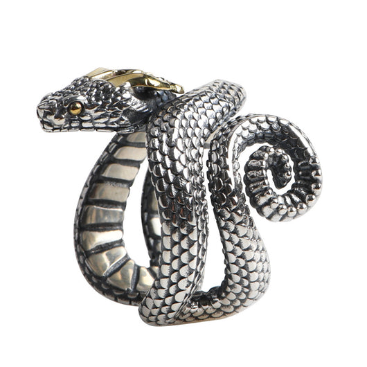Anillo de Serpiente Retro Plateado Personalizado - Image 5