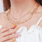 Collar de Plata 925 con Baño de Oro 14K - Cadena Flor Tridimensional