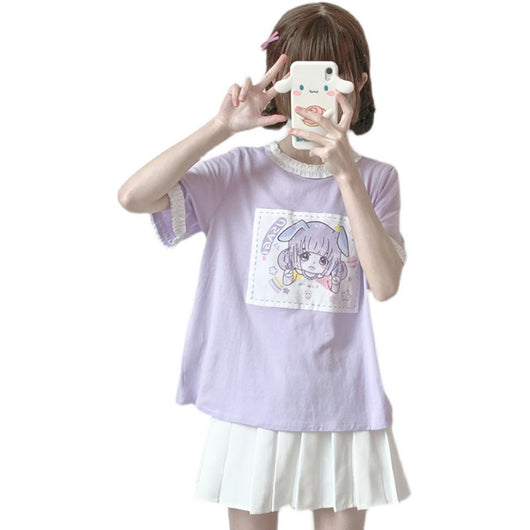 Blusa Estilo Soft Girl Japonesa para Estudiantes