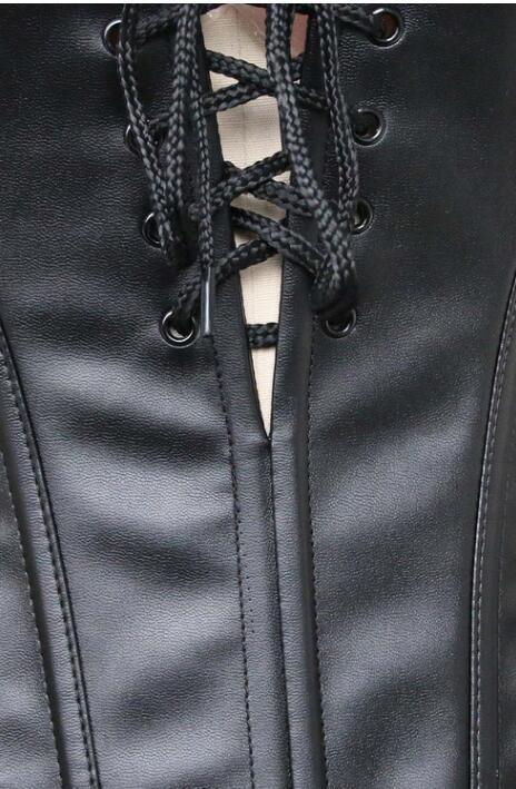 Corset de Cuero Sintético con Detalles Calados - Image 5