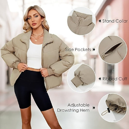 Chaqueta Acolchada Ligera de Plumas para Mujer
