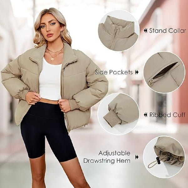 Chaqueta Acolchada Ligera de Plumas para Mujer