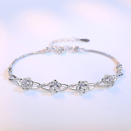 Pulsera de Plata con Flor de Durazno - Image 3