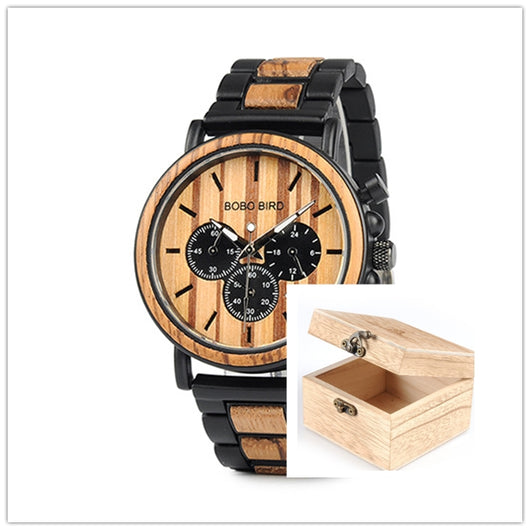 Reloj de Madera BOBO BIRD Cronógrafo Militar Lujo para Hombre - Image 38