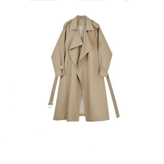 Gabardina Larga Caqui Estilo Británico para Mujer - Elegancia Versátil
