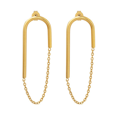 Aretes Cadena Estilo Europeo Americano en Forma de U - Image 3