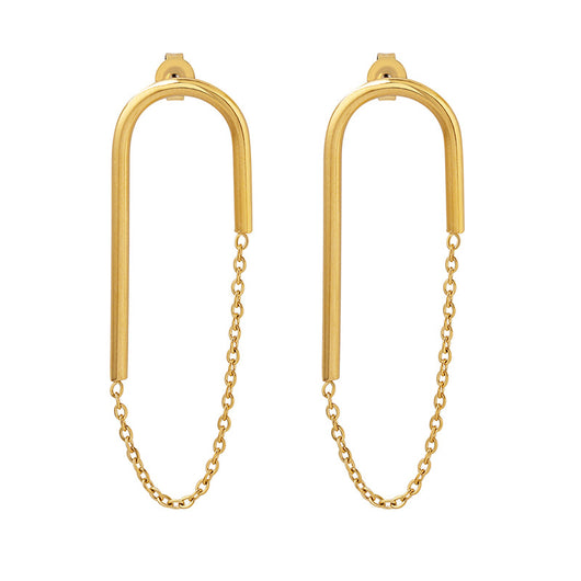 Aretes Cadena Estilo Europeo Americano en Forma de U - Image 3