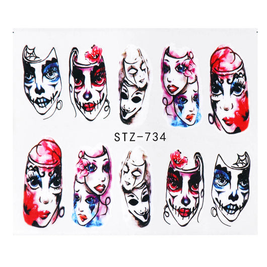 Calcomanías de Agua para Uñas Tema Halloween Calavera y Diablo - Image 18