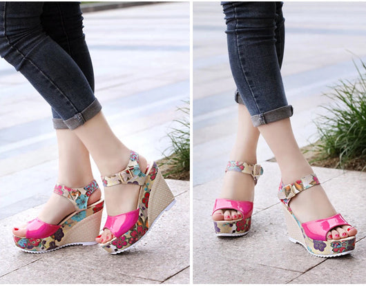 Sandalias de Tacón Alto con Flores para Mujer - Image 18