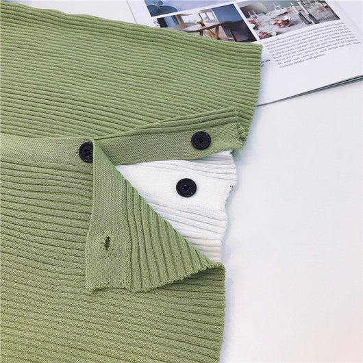Cardigan Tejido Falsa Dos Piezas Mujer Cuello V Manga Larga - Image 73