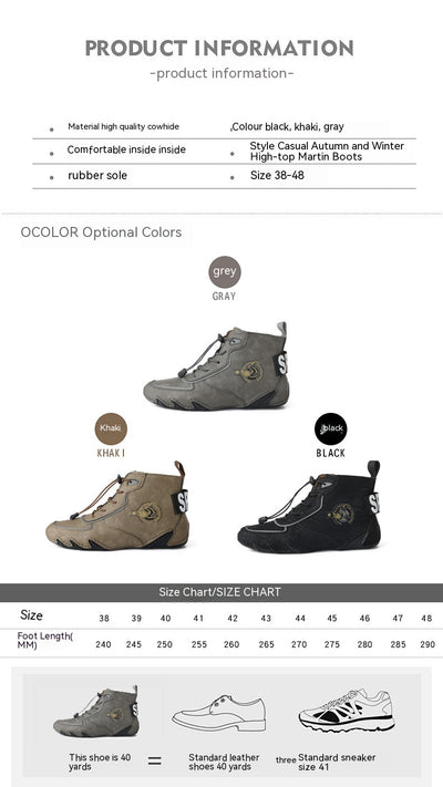 Botas Dr Martens Altas para Hombre Talla Grande - Cuero con Forro Térmico - Image 28