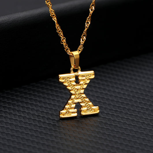 Collar con Colgante de 26 Letras Chapado en Oro - Image 26