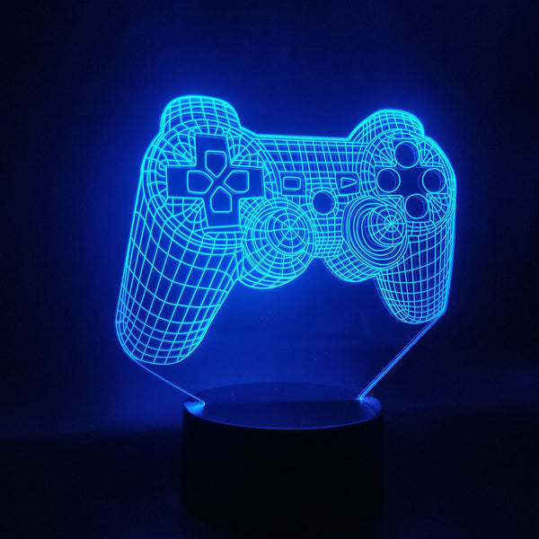 Lámpara Nocturna 3D Diseño Gamepad - Luz Creativa para el Hogar