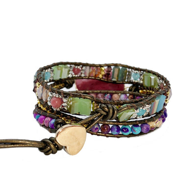 Pulsera Artesanal para Mujer en Piedra Natural Tejida a Mano - Image 3