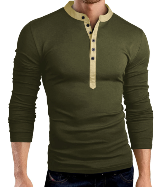 Camiseta Manga Larga Escote V Slim Fit para Hombre - Image 3