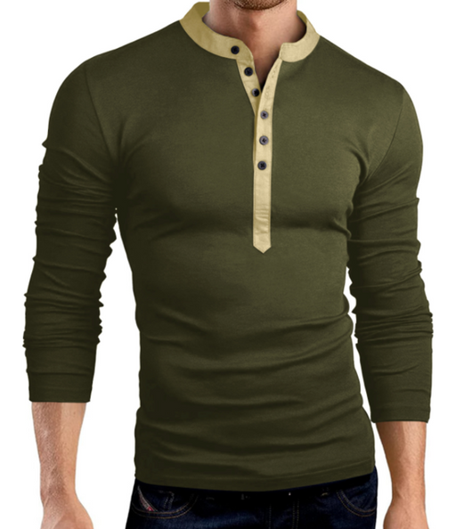 Camiseta Manga Larga Escote V Slim Fit para Hombre - Image 3