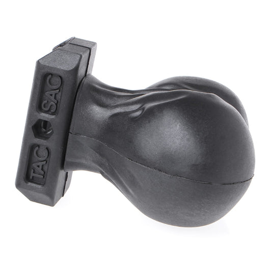 Black water bomb toy grip with a unique, anatomical shape and a rail mount for toy guns. - Image 2