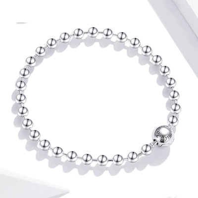 Pulsera de Plata Esterlina con Cuentas Geométricas Redondas - Image 5