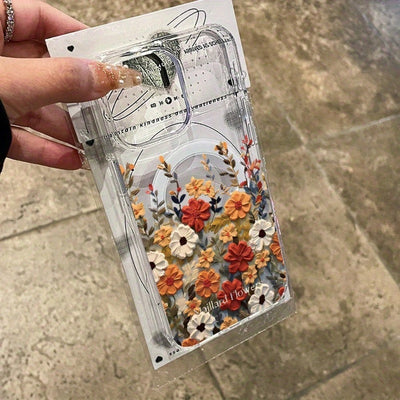 Funda Magnética Transparente con Diseño Floral Compatible con Apple - Image 3