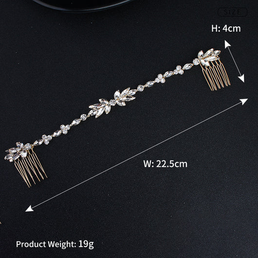 Peineta para Moño con Flores de Cristal - Accesorio Elegante para el Cabello - Image 3