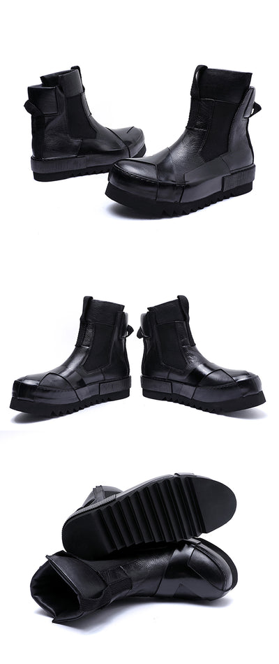 Zapatos Casual Retro de Cuero Artesanal con Suela Elevada - Image 22
