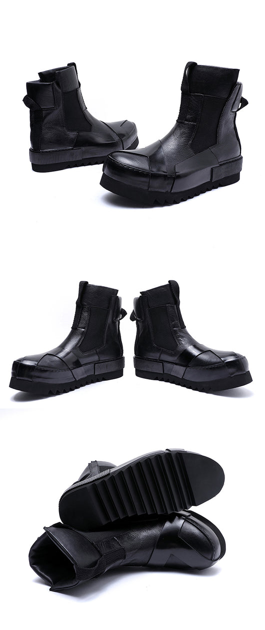 Zapatos Casual Retro de Cuero Artesanal con Suela Elevada - Image 22