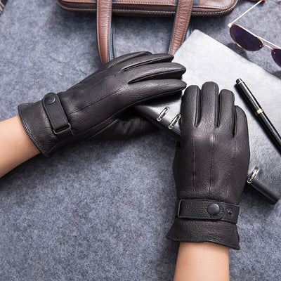 Guantes de Motocicleta Impermeables de Piel Gamuza con Forro Polar - Image 14