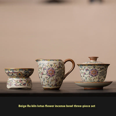 Juego de Taza Gaiwan Ru Ware Azul y Blanco - Té Tradicional Chino - Image 15
