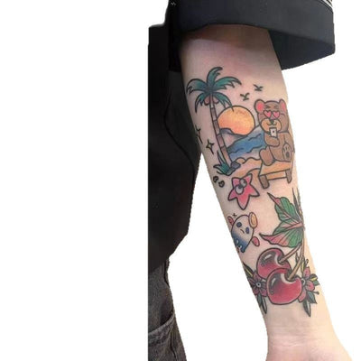 Tatuaje Temporal Floral Resistente al Agua para Brazo - Image 4