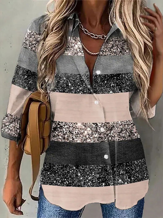 Camisa Estampada de Solapa para Mujer - Image 12