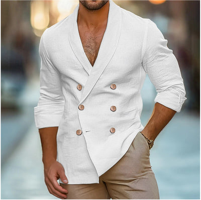 Cardigan Polo Manga Larga Tallas Grandes para Hombre - Image 7