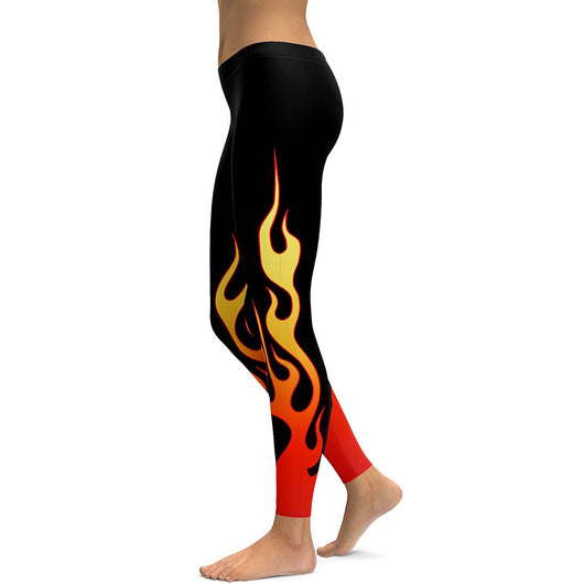 Leggings Deportivos Transpirables para Dama con Estampado de Flama Degradada - Image 7
