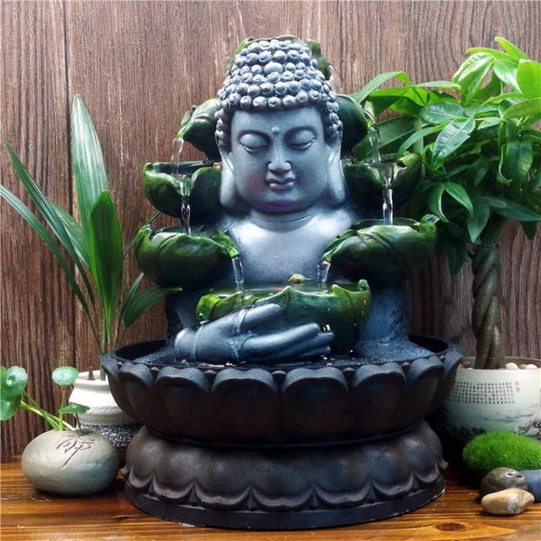 Fuente Zen con Estatua de Buda - Decoración Agua Feng Shui