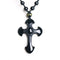 Natural Crystal Obsidian Cross Pendant Necklace Negro